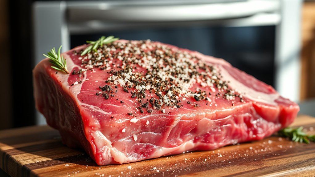 season rib with herb rub generously