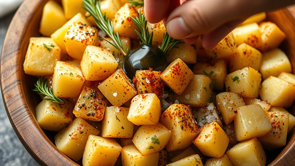 seasoned crisp herbed potatoes