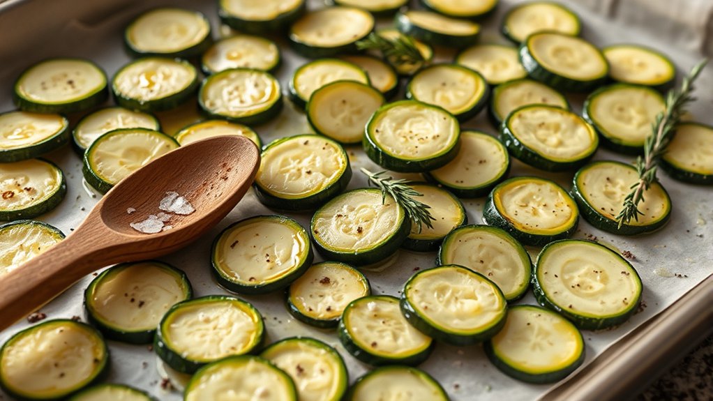 sliced zucchini roasted with seasonings