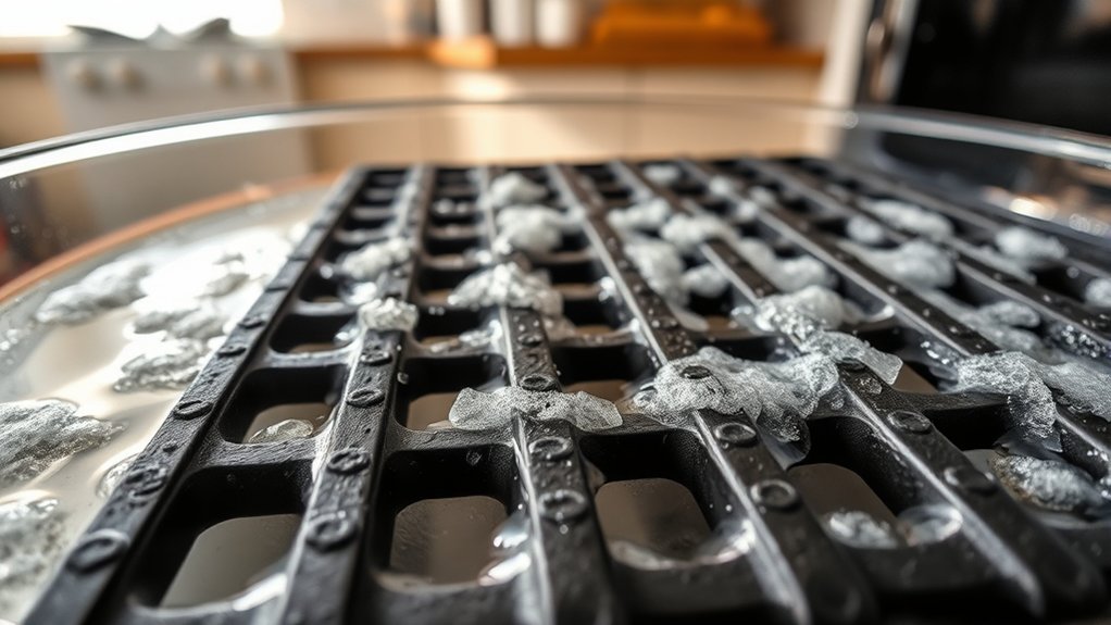 soak oven grates thoroughly first
