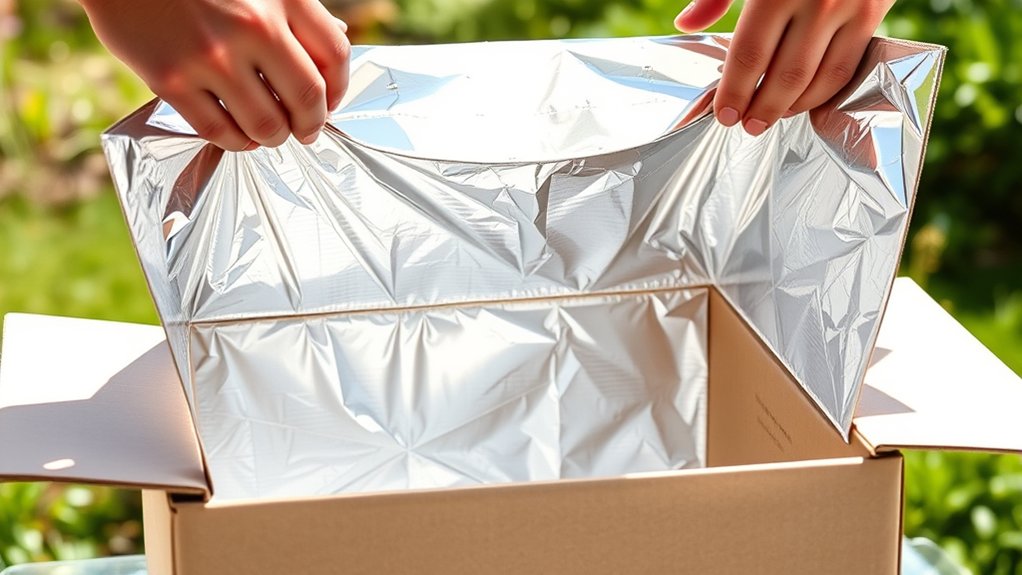 sturdy box dark lining reflective panels