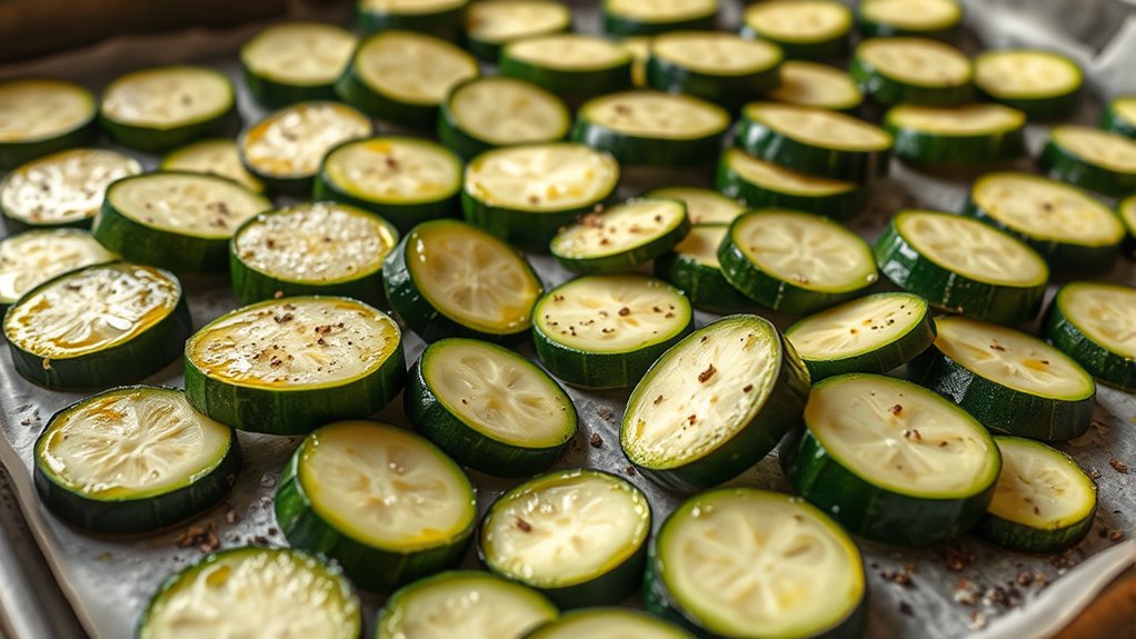 wash trim slice zucchini evenly