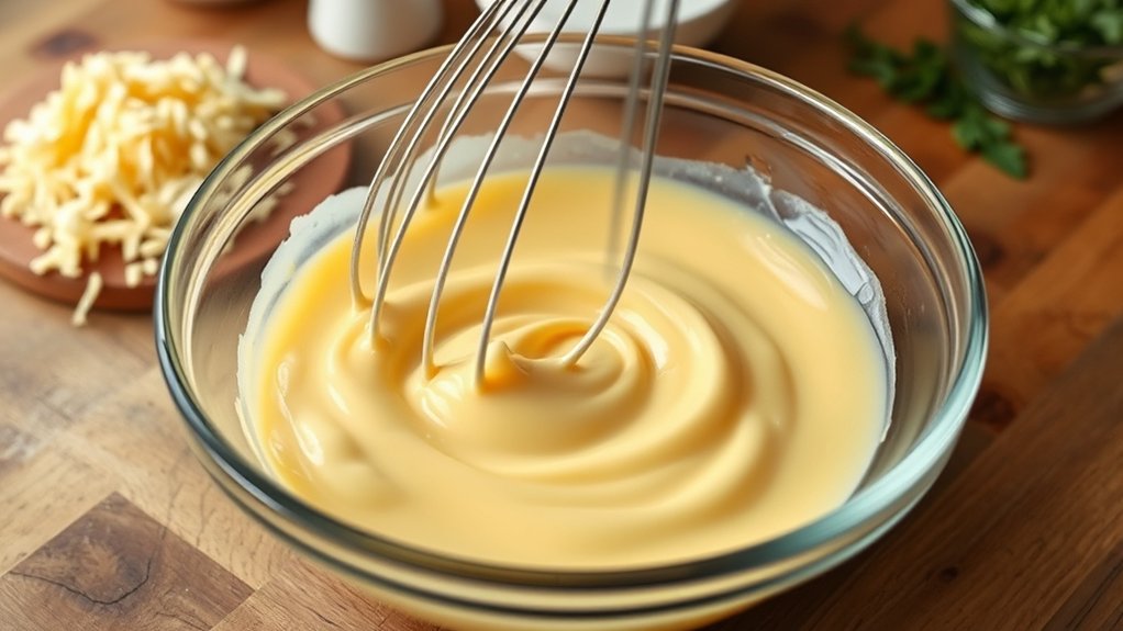 whisk eggs until smooth straining