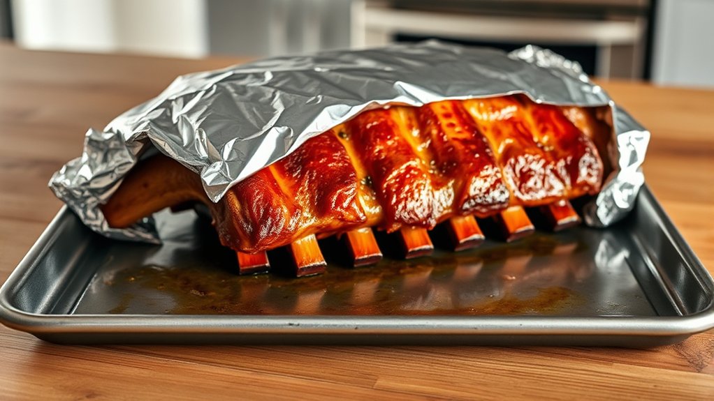 wrap ribs tightly in foil steam safe
