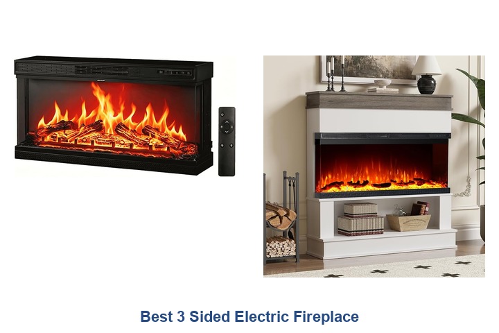 best 3 sided electric fireplace