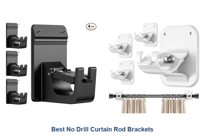 best no drill curtain rod brackets