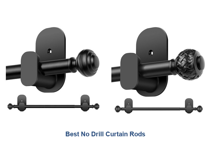 best no drill curtain rods